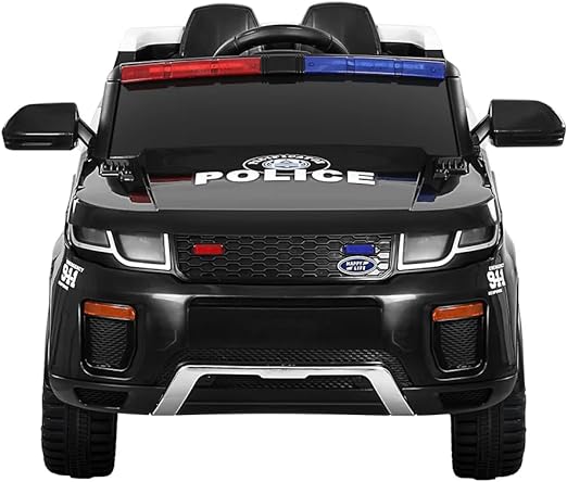 Range Rover inspired Ride on 12V Police Car with Remote Control, Horn, Headlights, Built-in Music and Seat Belt.