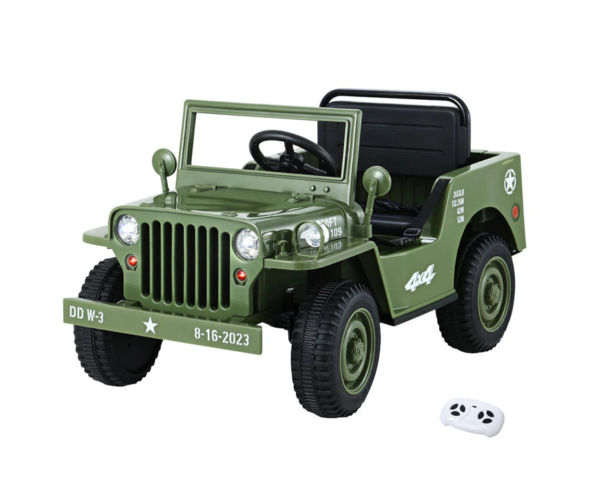 Kids Electric Military Jeep Off Road Ride On Car with Remote