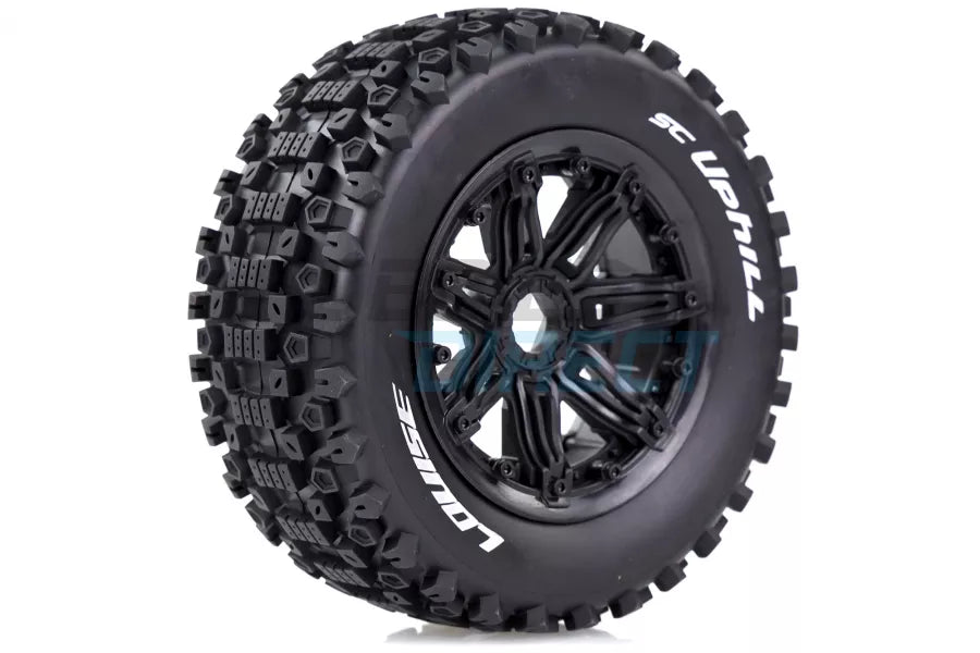 Louise 4.7/5.5" SC-Uphill Tyres on Black Spoke Rims - Beadlocked Wheels 2Pcs - L-T3293B