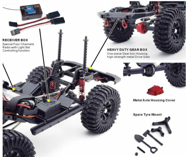RGT FJ Cruiser style 1/10 2.4Ghz 4WD Rock Crawler with 7.2V 2000mh Battery and charger - RTR&nbsp;